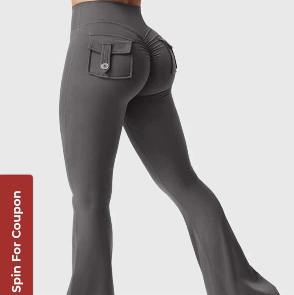 Women's Gray Flared Leggings